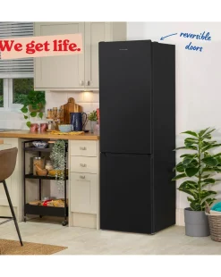 Russell Hobbs RH186FFF60B Frost Free Fridge Freezer - Black- E Rated 186 CM