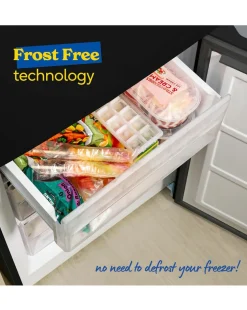 Russell Hobbs RH186FFF60B Frost Free Fridge Freezer - Black- E Rated 186 CM