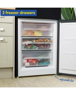 Russell Hobbs RH186FFF60B Frost Free Fridge Freezer - Black- E Rated 186 CM