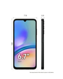 Samsung A05S 4G 64GB Black and Samsung Buds FE Graphite Bundle