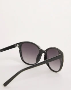Sarah Black Wide Frame Sunglasses