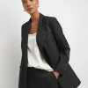 Satin Jacquard Double Breasted Blazer