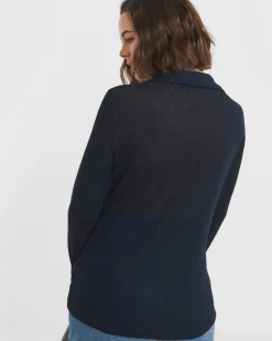 Sheer Button Up Jersey Shirt