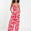 Shirred Bandeau Beach Jumpsuit
