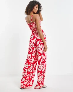 Shirred Bandeau Beach Jumpsuit