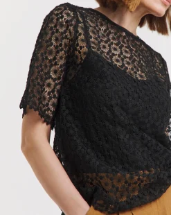 Short Sleeve Lace Top With Cami