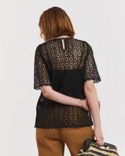 Short Sleeve Lace Top With Cami