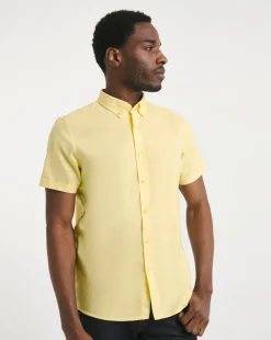 Short Sleeve Yellow Oxford Shirt Regular