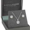 Simply Silver Sterling Silver 925 Square Matching Jewellery Set - Gift Boxed