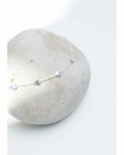 Simply Silver Sterling Silver 925 Polished Heart Station Bracelet