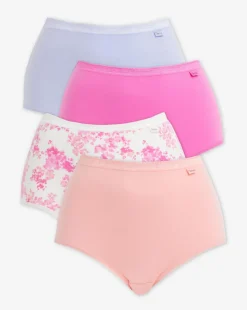 Slimma 4 Pack Full Brief Knickers Pastel Floral