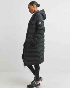 Snowdonia Black Showerproof Long Padded Jacket