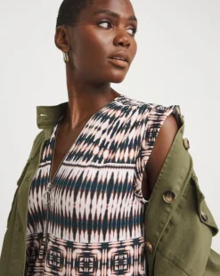 Soft Touch Jersey Midi Dress With Zip Front