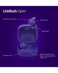 Sony LinkBuds Open Truly Wireless Earbuds with Ring Driver - Voilet