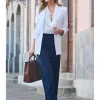 Sosandar Button Detail Wide Leg Trouser