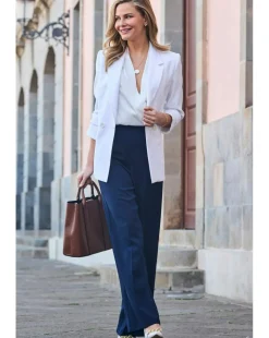 Sosandar Button Detail Wide Leg Trouser