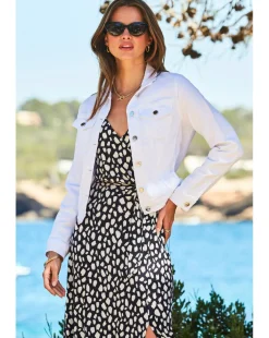 Sosandar Denim Jacket with Silver Button Detail