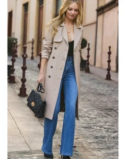 Sosandar Double Breasted Animal Lined Trench