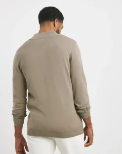 Stone Cotton 1/4 Zip Funnel Neck