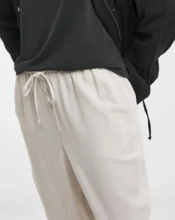Stone Linen Mix Tapered Trouser