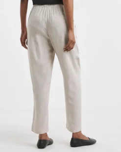 Stone Linen Mix Tapered Trouser