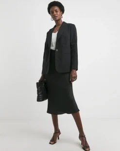 Stretch Poplin Single Breasted Blazer