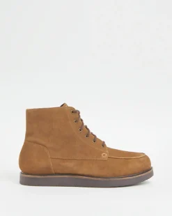 Suede Lace Up Boot Wide