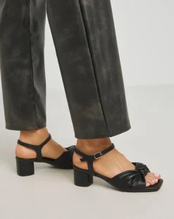 Tamika Volume Twist Flexible Sole Block Heel Sandals Wide E Fit