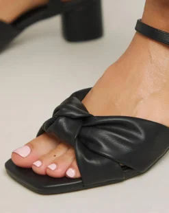 Tamika Volume Twist Flexible Sole Block Heel Sandals Wide E Fit