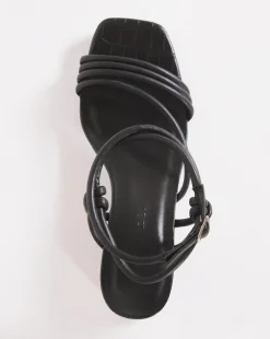 Tensey Strappy Ankle Block Heeled Sandals Ex Wide Fit