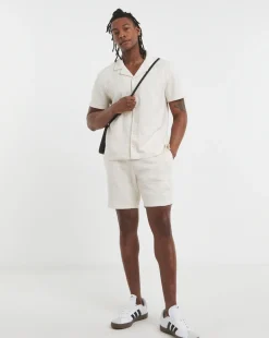 Textured Revere Collar Jersey Shirt