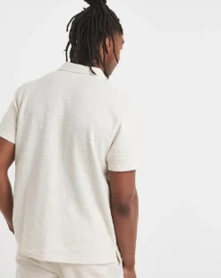 Textured Revere Collar Jersey Shirt