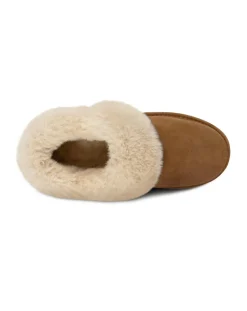 totes Ladies Real Suede Bootie W/Fur Cuff & Lining