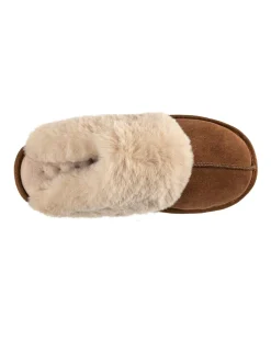 totes Ladies Real Suede Mule with Fur Cuff