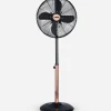 Tower 16 Inch Cavaletto Metal Black and Rose Gold Stand Fan