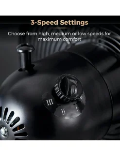 Tower 16 Inch Cavaletto Metal Black and Rose Gold Stand Fan