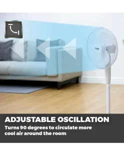 Tower 16 Inch Oscillating White Stand Fan