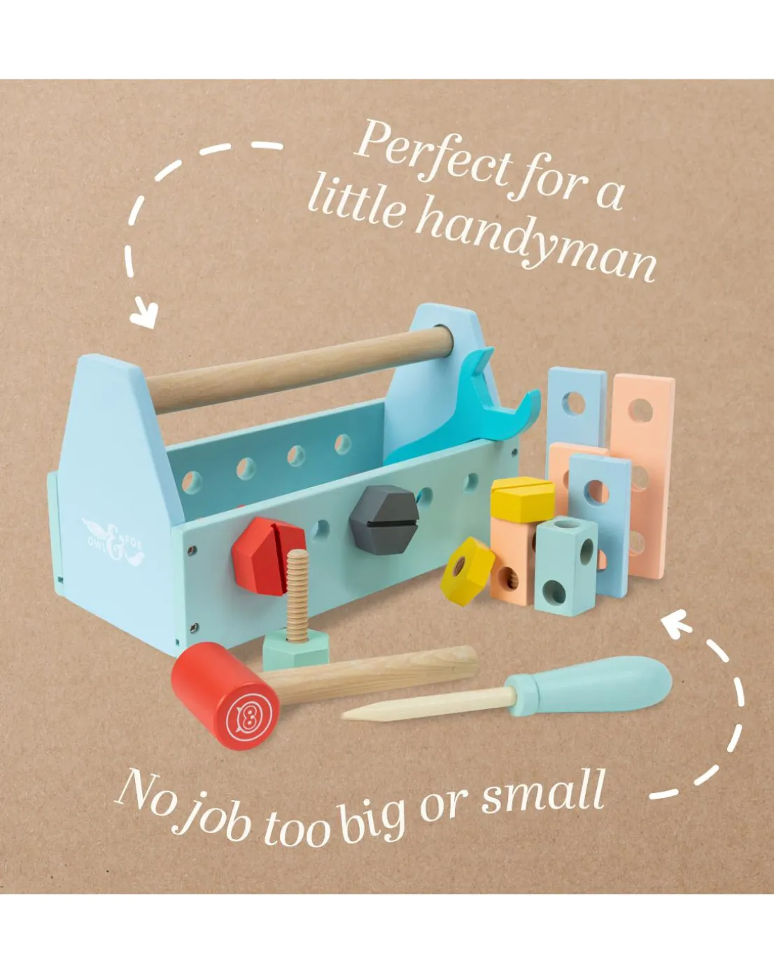 TP Owl & Fox Wooden Toolbox