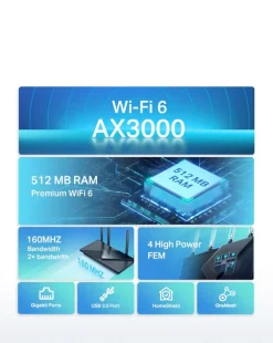 TP-Link Archer AX3000 Dual Band Wi-Fi 6 Router