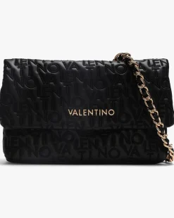 Valentino Bags Dram Black Embroidered Logo Cross-Body Bag