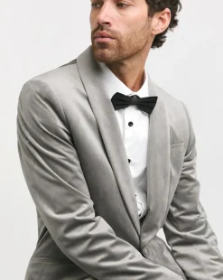 Velvet Satin Lapel Shawl Collar Blazer