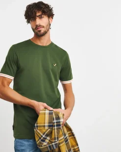 Voi Contrast Sleeve Cuff T-Shirt