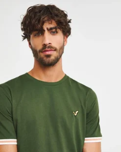 Voi Contrast Sleeve Cuff T-Shirt