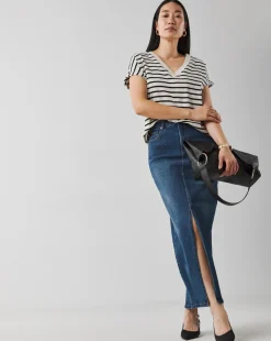 Western Blue Magisculpt Maxi Denim Skirt