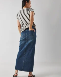 Western Blue Magisculpt Maxi Denim Skirt