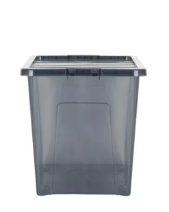 Wham Crystal Smoke Grey 80L Box and Lid 4PK