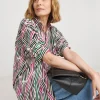 Womens Printed Oversized Blouse - Abstract Print