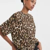 Woven Short Sleeve Boxy Top
