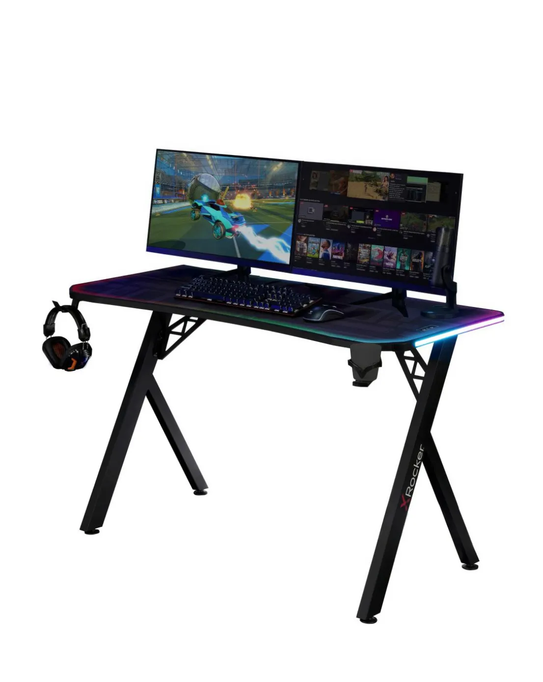 X Rocker Lumio XL Gaming Desk with 3 Sided App-Controlled LED Lighting