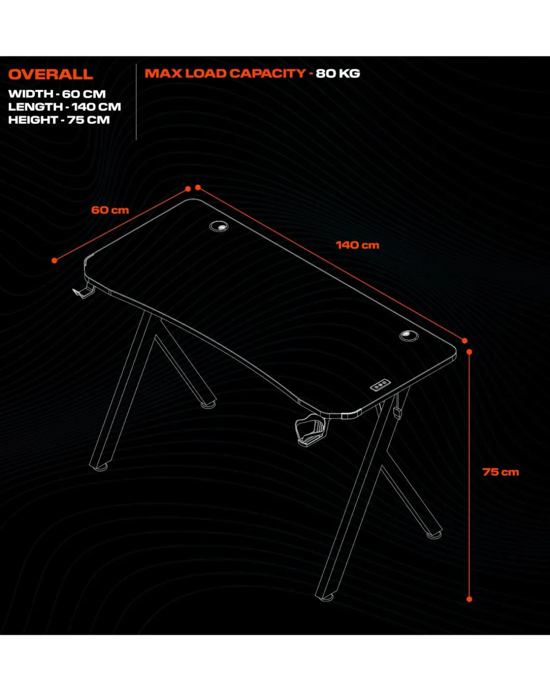 X Rocker Lumio XL Gaming Desk with 3 Sided App-Controlled LED Lighting